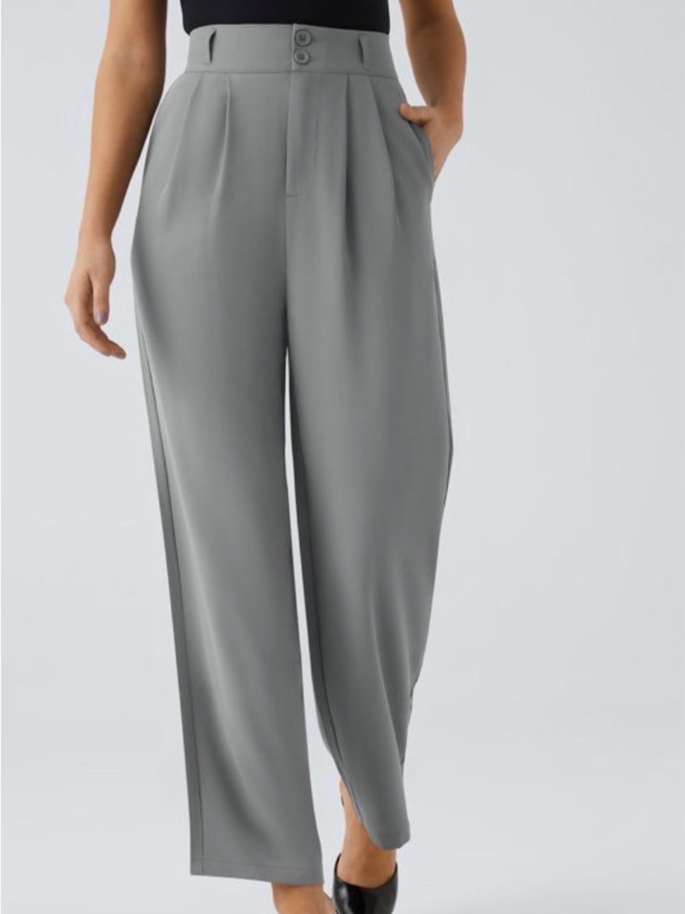 HALARA High-Waist Wide-Leg Trousers - Gray
